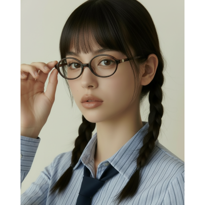 긱시크 뿔테 오벌 안경테 얇은뿔테안경